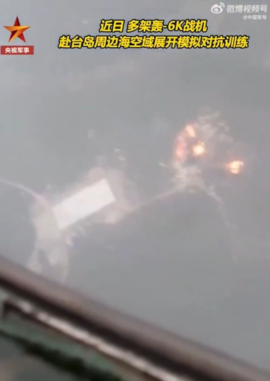 Das Video zeigt Bomber- und Kampfübungen rund um Taiwan.
