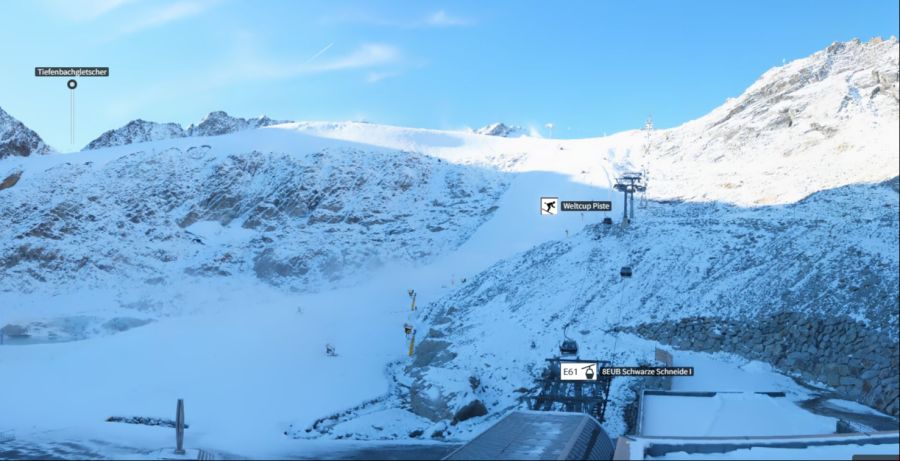 Bereits drei Wochen vor dem Weltcup-Auftakt sind die Verhältnisse in Sölden gut.