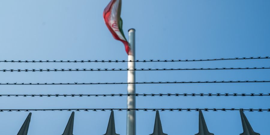 Stacheldraht Flagge Iran