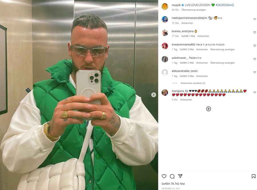 Rapper Mozzik sorgt mit seinen Aussagen auf Instagram für Wirbel.