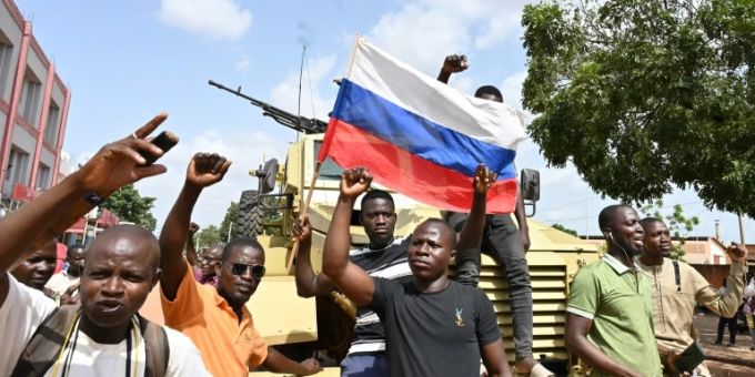 Pro-russische Demonstration in Ouagadougou Pro-russische Demonstration in Ouagadougou