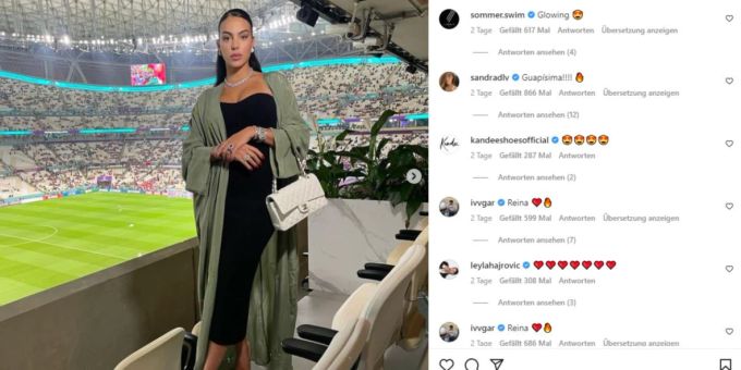 Cristiano Ronaldo Schatz Georgina Mit Millionen Klunkern Im Stadion 5610