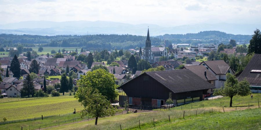 Blick Richtung der Gemeinde Boswil im Bezirk Muri (AG).