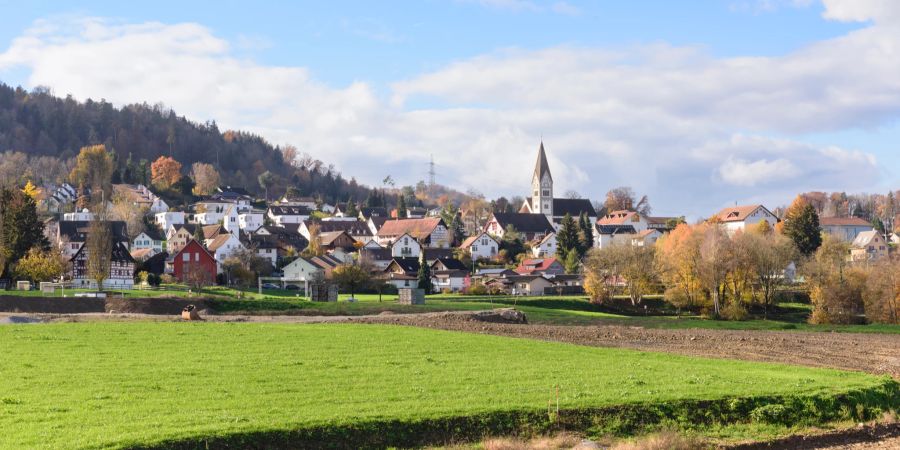 Blick auf die Gemeinde Mellingen bei Baden. - Kanton Aargau