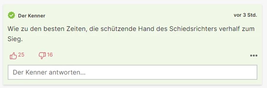 Einige spielen sogar darauf an, dass der Schiedsrichter dem FCB unter die Arme griff