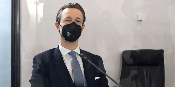 Finanzminister Gernot Blümel (ÖVP) am Mittwoch, 7. April 2021, im Rahmen des Ibiza-U-Ausschusses im Camineum der Nationalbibliothek in Wien. IBIZA-U-AUSSCHUSS: BLÜMEL