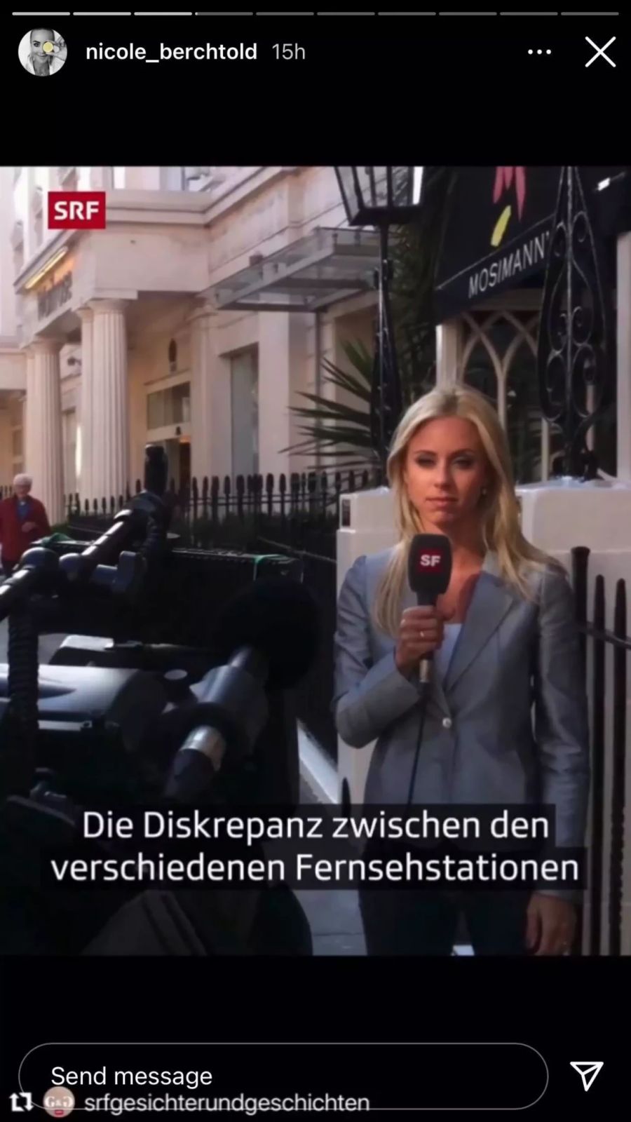 Nicole Berchtold steht vor der Kamera.