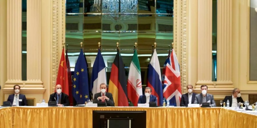 Diplomaten der EU, China, Russlands und des Iran
