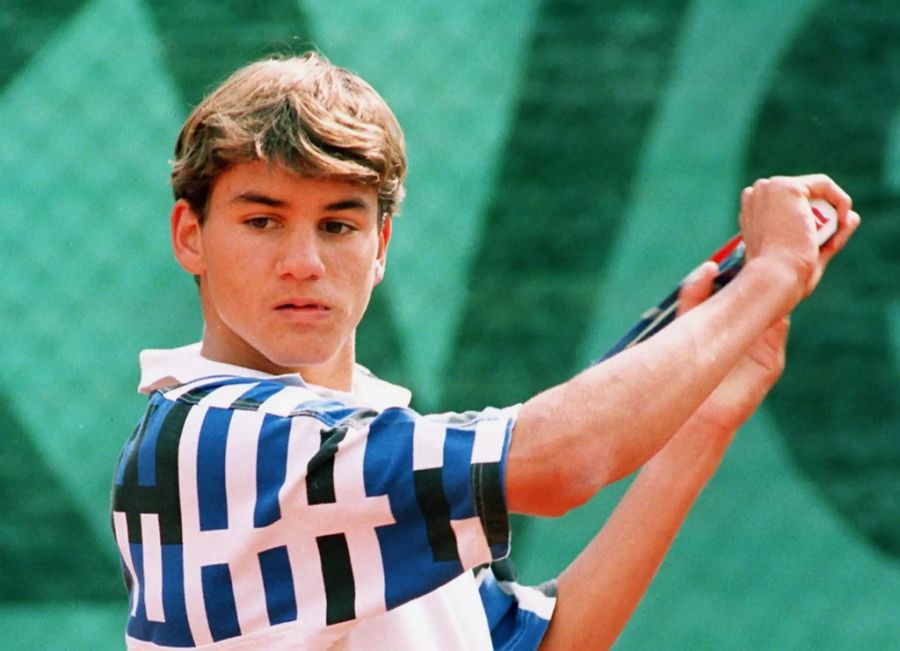 Federer im Alter von 15 Jahren beim World Youth Cup 1996 in Zürich.