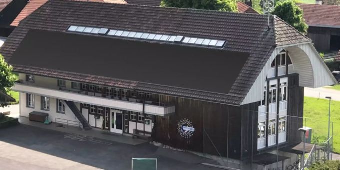 Mögliche Anordnung der geplanten Photovoltaik-Anlage. Freimettigen
