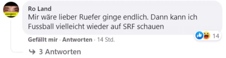 Ein User hätte lieber die Absetzung von Fussball-Kommentator Sascha Ruefer gehabt.