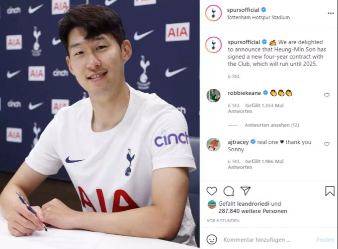 Heung-Min Son unterschreibt bei Tottenham Hotspur bis 2025. Tottenham Hotspur
