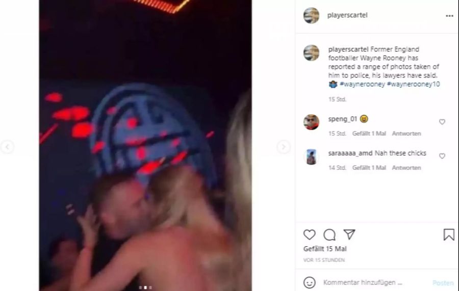 Wayne Rooney amüsiert sich in einer Bar mit jungen Snapchat-Models.