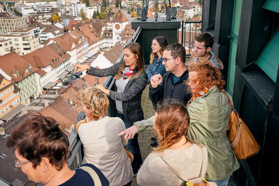 Höhepunkt der Führung ist die einmalige Aussicht vom Kirchturm aus.