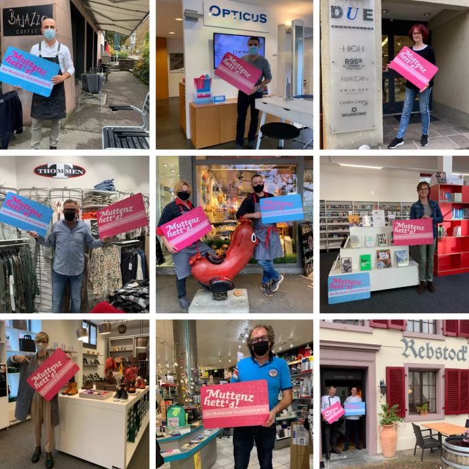 Annahme- und Verkaufsstellen der Muttenzer Geschenkkarte. Gewerbeverein KMU Muttenz