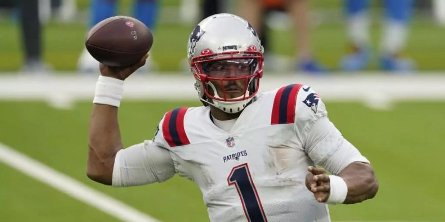 Quarterback Cam Newton von den New England Patriots ist ungeimpft und fehlt seinem Team. Foto: Ashley Landis/AP/dpa