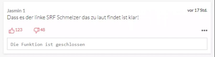 Userin «Jasmin 1» unterstellt Schmezer einen Linksdrall.