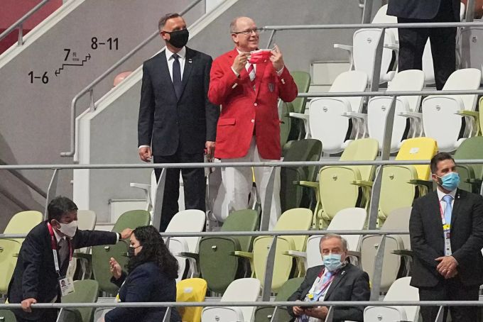 Fürst Albert bei den Olympischen Spielen in Tokio. Tokio 2020 - Eröffnungsfeier