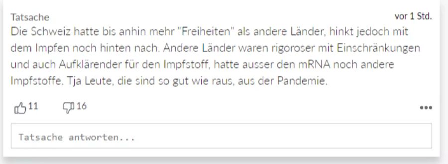 Dieser User zieht Vergleiche mit anderen Ländern.