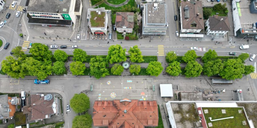 Der Stadtpark Wil SG aus der Vogelperspektive. - Stadt Wil