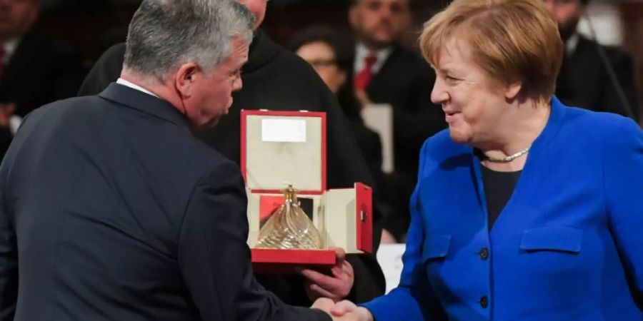 König Abdullah II. und Bundeskanzlerin Merkel