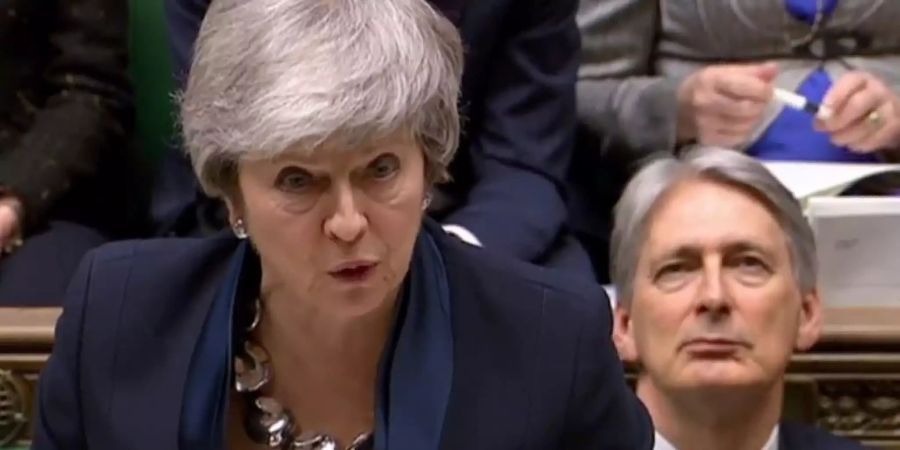 Theresa May am Dienstag vor dem Unterhaus in London