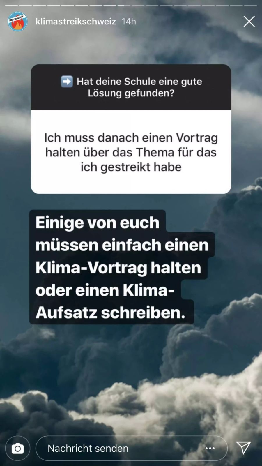 Gewisse Schüler müssen Vorträge über die Klimastreiks halten...