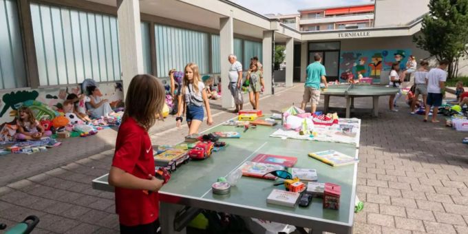 Der Kinder-Flohmarkt in Lachen von vergangener Woche. Kinder-Flohmarkt