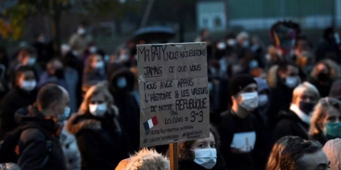 Paris - Gedenkfeier für enthaupteten Geschichtslehrer in Paris
