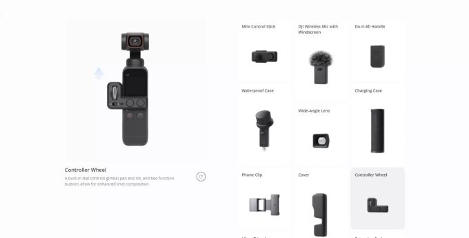 Für die neue Pocket 2 bietet DJI diverses ansteckbares Zubehör, wie hier eine Steuerungseinheit. DJI Osmo Pocket 2