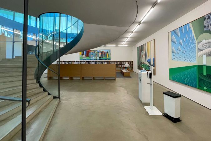 Das Atelier befindet sich im Untergeschoss des Aargauer Kunsthaus.