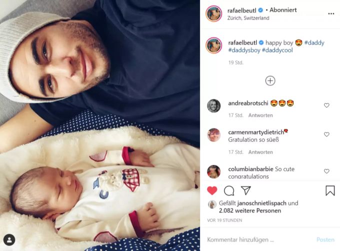 Papi Rafael Beutl ist mächtig stolz auf den Kleinen. mimi jäger