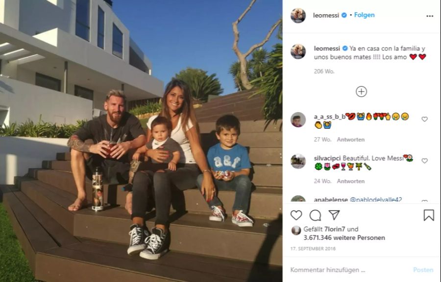 Lionel Messi wohnt mit seiner Familie in einer Villa am Küstenort Castelldefels.