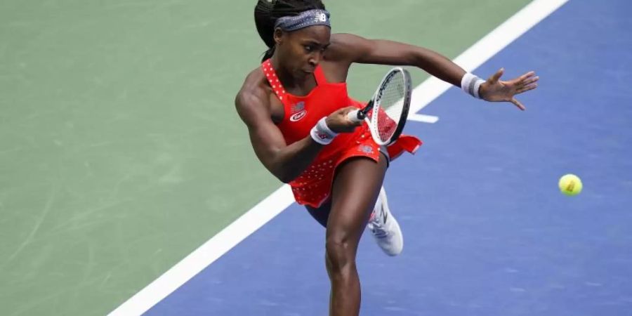 Tennis-Shootingstar Coco Gauff in Aktion. Foto: Frank Franklin II/AP/dpa