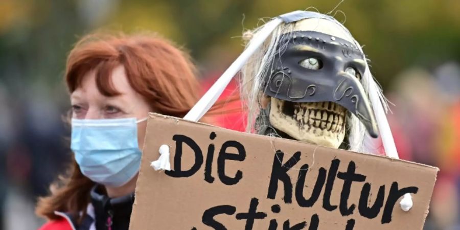 Teilnehmerin der Demonstration in Berlin