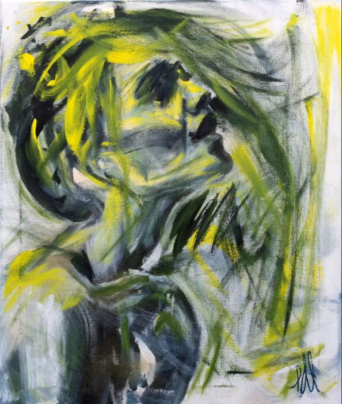 „fulfilment“ acrylic Frau gemalt