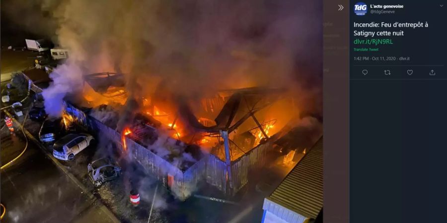 Satigny Lagerhalle brand