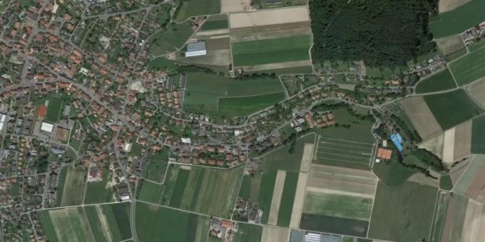 Blick auf Kerzers FR. Kerzers FR