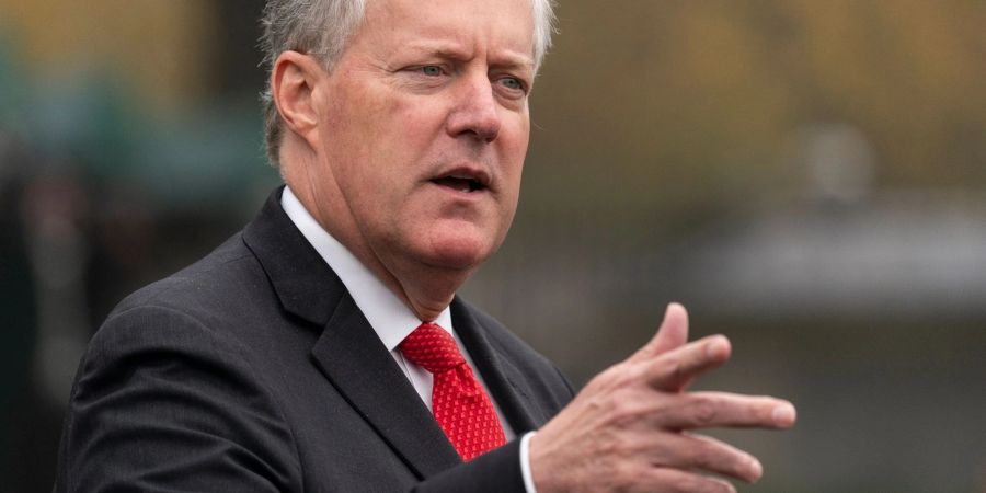 Mark Meadows, damals Stabschef des Weissen Hauses, im Gespräch mit Reportern.