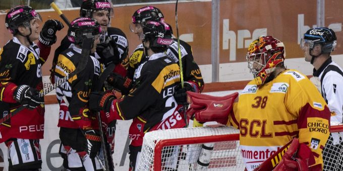Beim ersten Aufeinandertreffen in dieser Saison durften die Berner gleich sieben Mal jubeln. SC Bern SCL Tigers