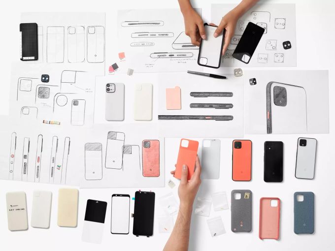 Für die Rückseite des Google Pixel 4 wurden verschiedene Konzepte getestet. Google Pixel 4