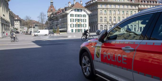Polizeipräsenz in der Stadt Bern während der Coronavirus-Pandemie. Coronavirus