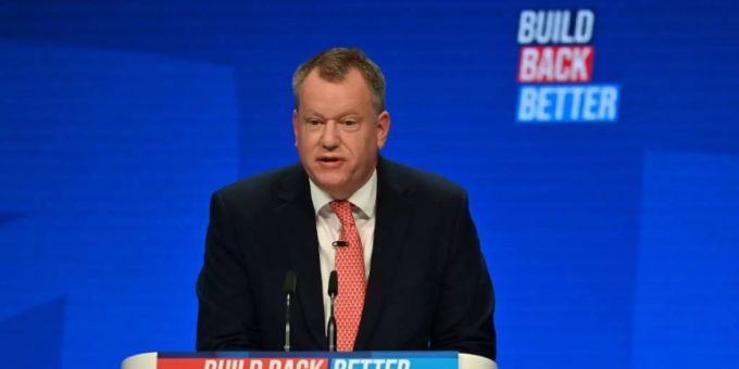 Britischer Brexit-Minister David Frost auf Parteitag Britischer Brexit-Minister David Frost auf Parteitag