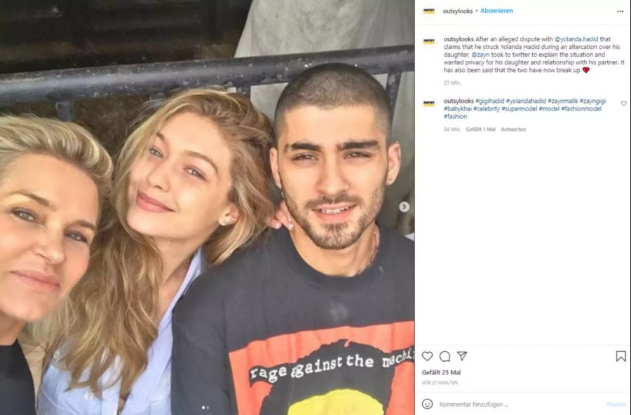 Hier war die Welt noch in Ordnung: Yolanda Hadid mit Gigi und Zayn Malik.