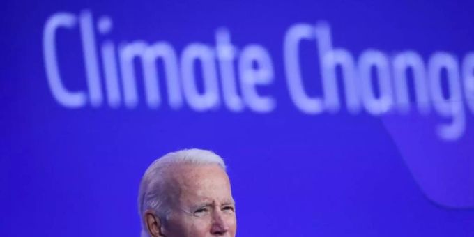 «Gott segne Sie alle und möge Gott den Planeten retten»: Das waren Joe Bidens Schlussworte bei seiner Ansprache beim UN-Klimagipfel in Glasgow. Foto: Yves Herman/Press Association/dpa «Gott segne Sie alle und möge Gott den Planeten retten»: Das waren Joe Bidens Schlussworte bei seiner Ansprache beim UN-Klimagipfel in Glasgow. Foto: Yves Herman/Press Association/dpa