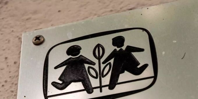 Das Logo der SOS-Kinderdörfer. SOS-Kinderdorf