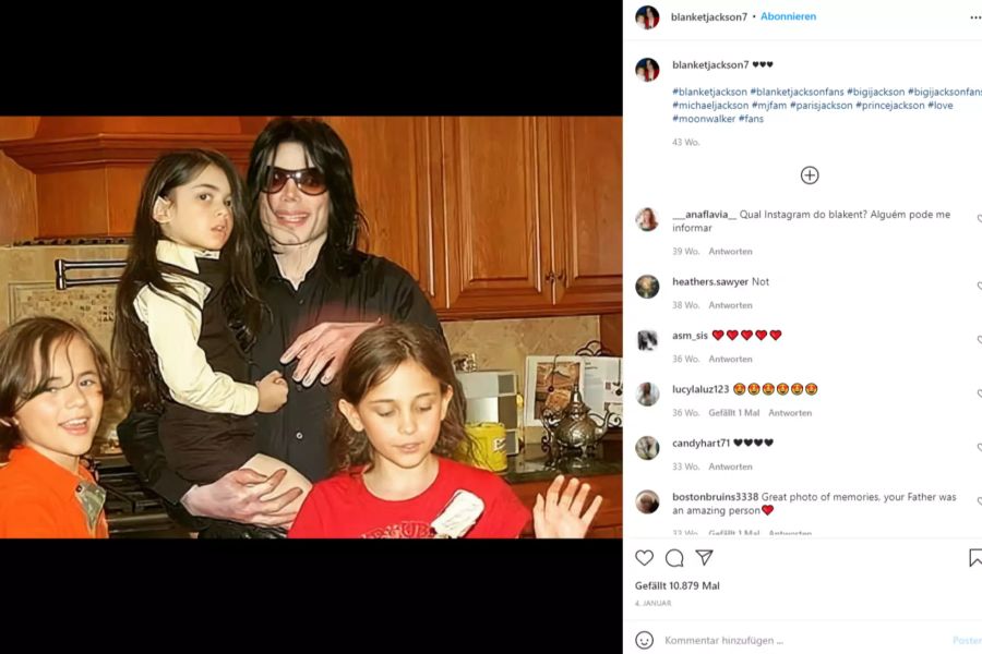 Blanket Jackson mit seinen Geschwistern und Papi Michael.