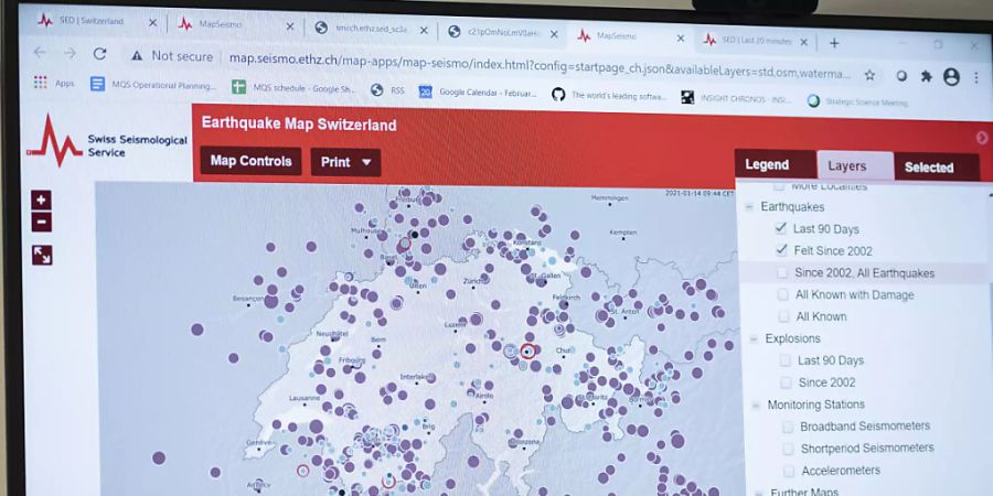 Der Schweizerische Erdbebendienst hat in der Nacht auf Dienstag im Kanton Jura ein Erdbeben registriert. (Symbolbild)