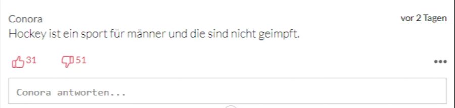 Nutzer «Conora» glaubt nicht, dass sich Männer gegen Corona impfen lassen.