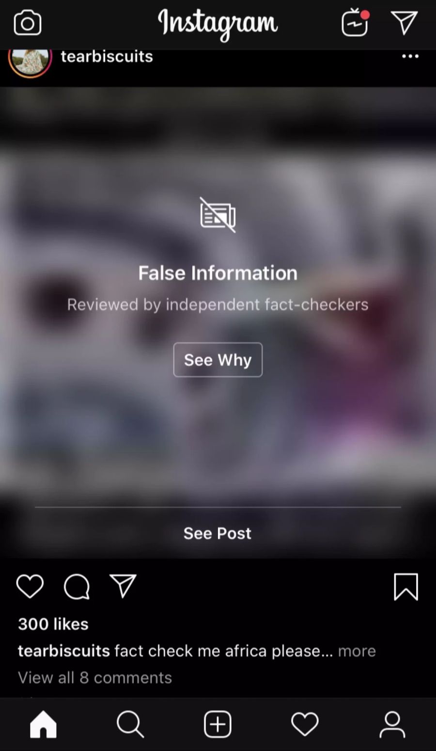 Bei Instagram wird man neu gewarnt, wenn ein Post «Fake News» enthält.